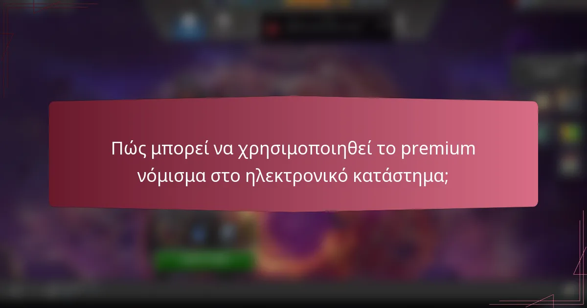 Πώς μπορεί να χρησιμοποιηθεί το premium νόμισμα στο ηλεκτρονικό κατάστημα;